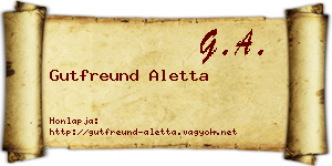 Gutfreund Aletta névjegykártya